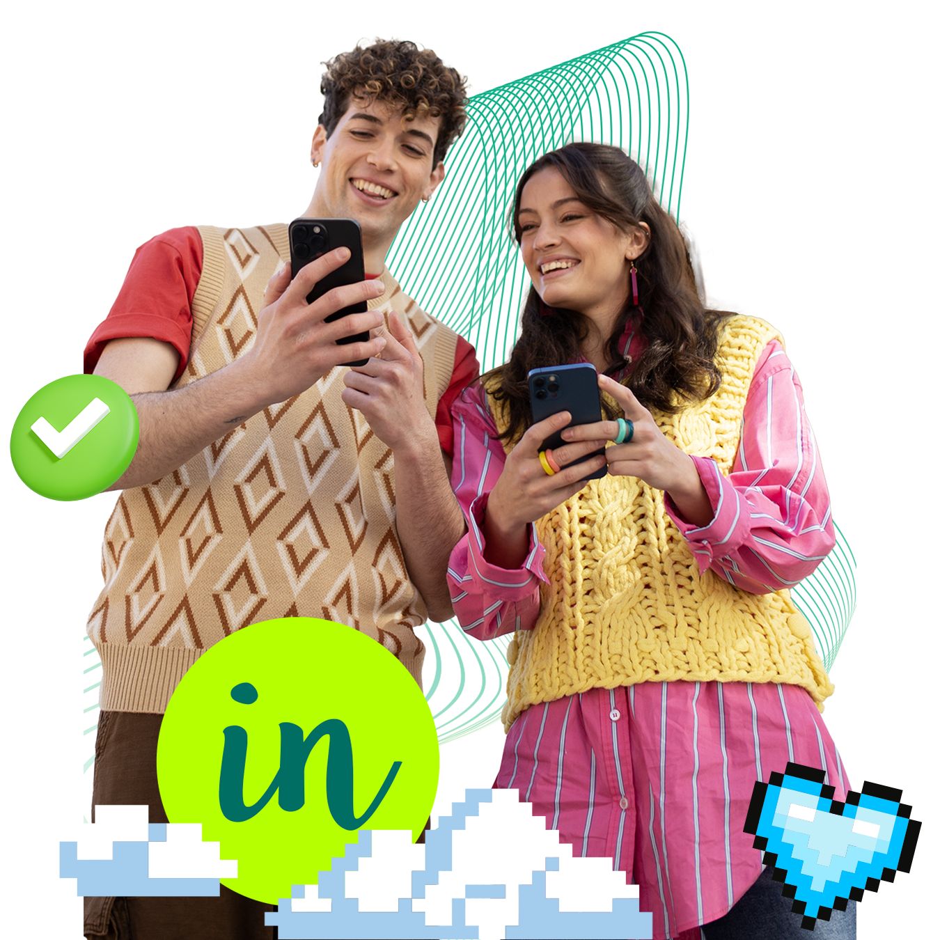 Valentín y Pilarín utilizan Joven IN con el movil